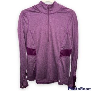 Danskin Now Top 1/4 Zip Purple Athletic Pullover Semi-Fitted Women’s Large